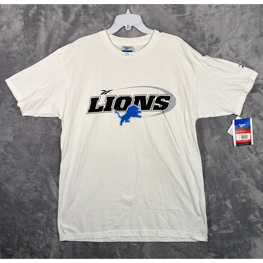 Vintage Reebok Detroit Lions T Shirt Mens Large New Deadstock White